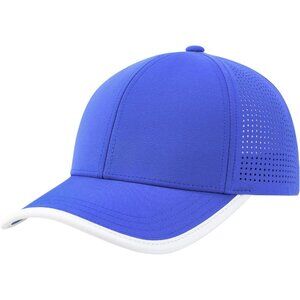 Men's Royal Blue 90% Nylon, 10% Spandex  Structured Baseball Side Laser Cut Cap